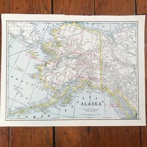 1941 Vintage Map Alaska/Hawaii